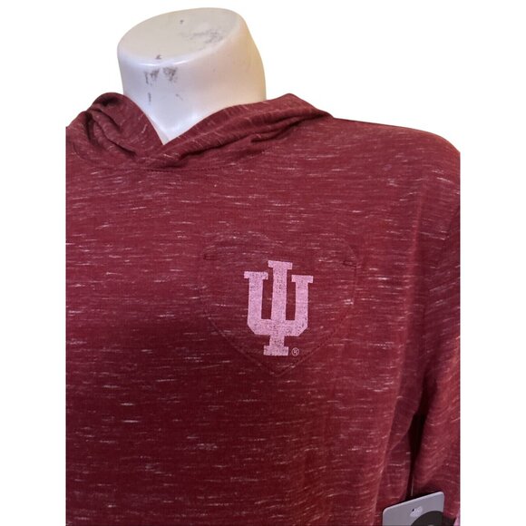 NEW IU Indiana Hoosiers Colosseum Heathered Red Hoodie LS Shirt Youth M 7-8 - Picture 3 of 7